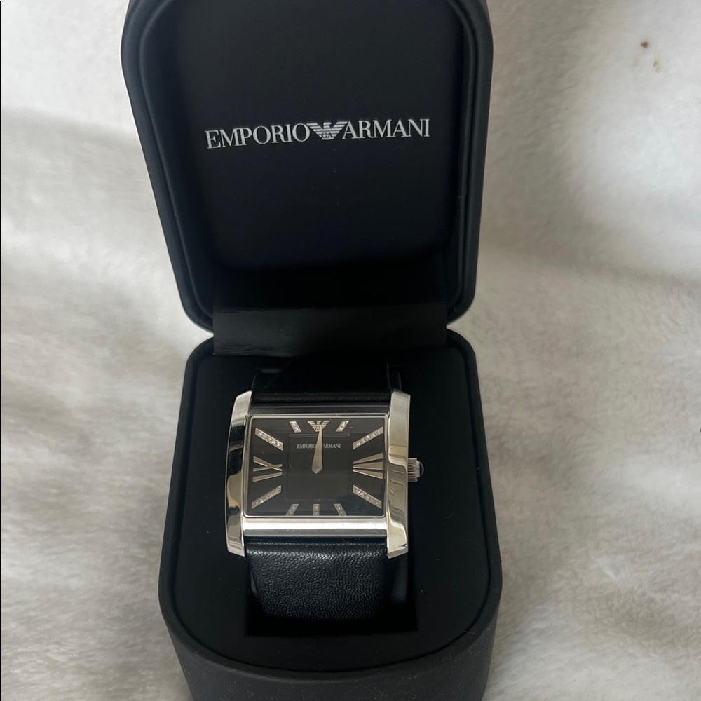 Emporio Armani Silver and Black Women’s Watch